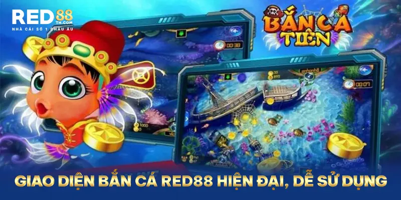 Giao diện bắn cá Red88 hiện đại, dễ sử dụng